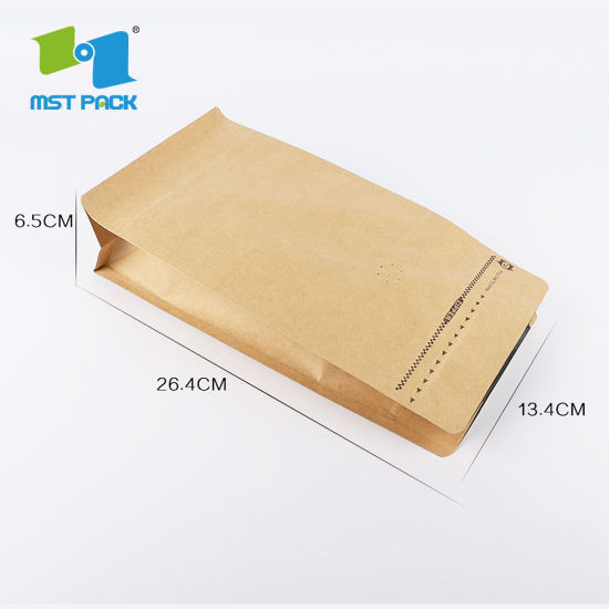 定制设计生态生态纸柔性包装铝箔可重复密封Ziplock单向阀咖啡包装袋