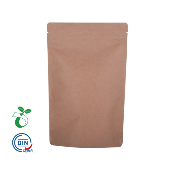 干燥的休闲食品包装100％可生物降解的可堆肥牛皮纸袋与窗口